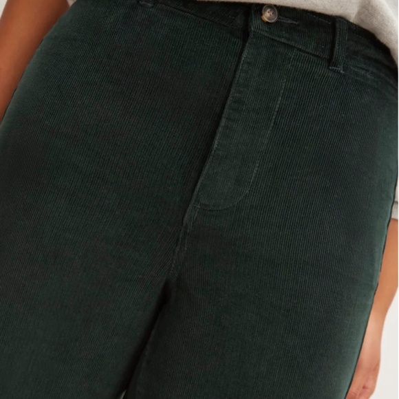 Everlane The Corduroy Wide-leg Pant Scarab (deep green) Size 0 - Picture 5 of 8